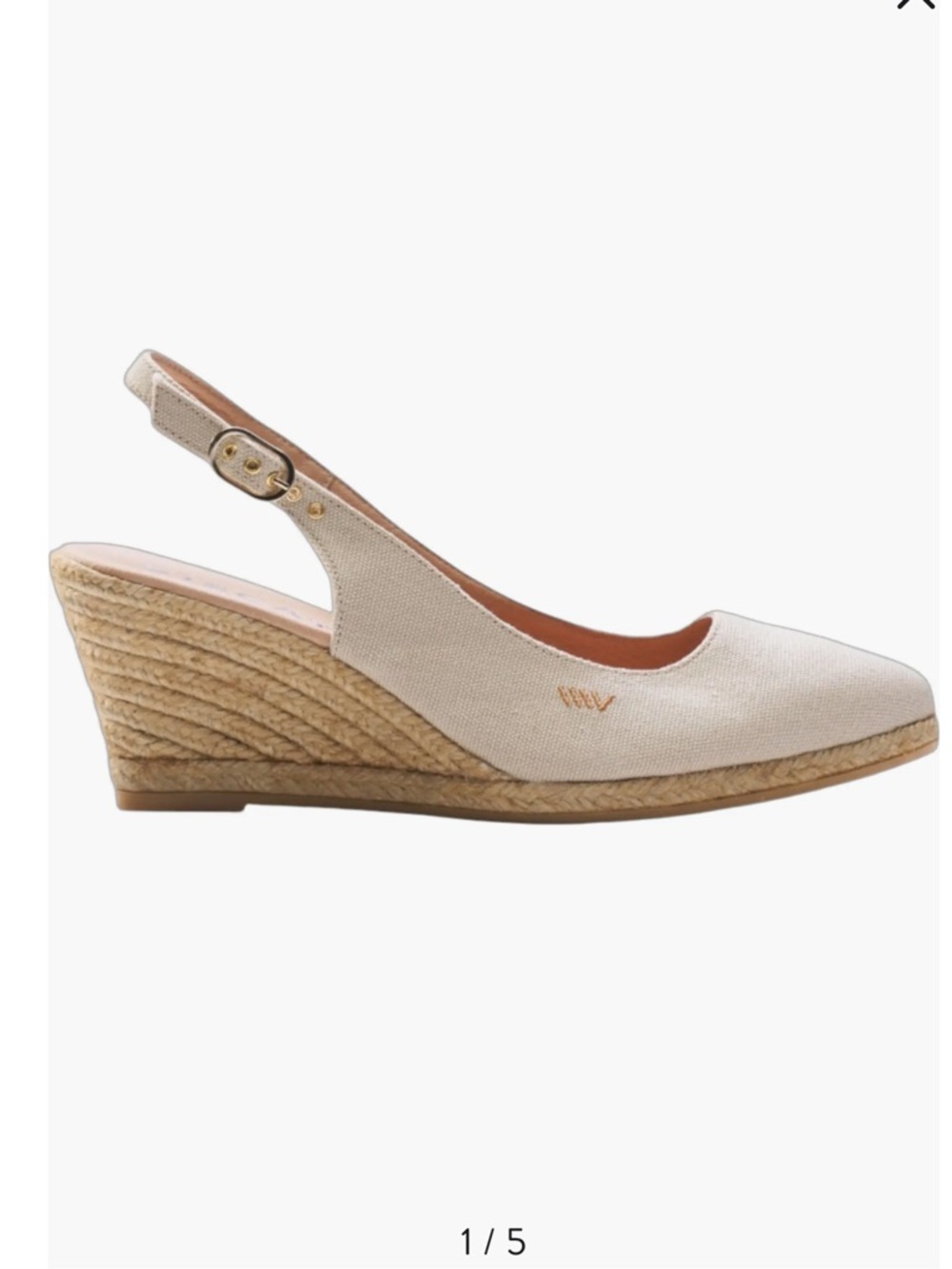 VISCATA Barcelona Palomera Espadrille Wedges Canvas Slingback Beige Tan Khaki 39